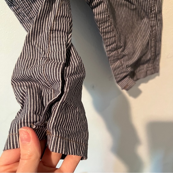 Wrangler Striped Cotton Overalls Toddler 12 Month Snap Legs Lightweight - Picture 6 of 8